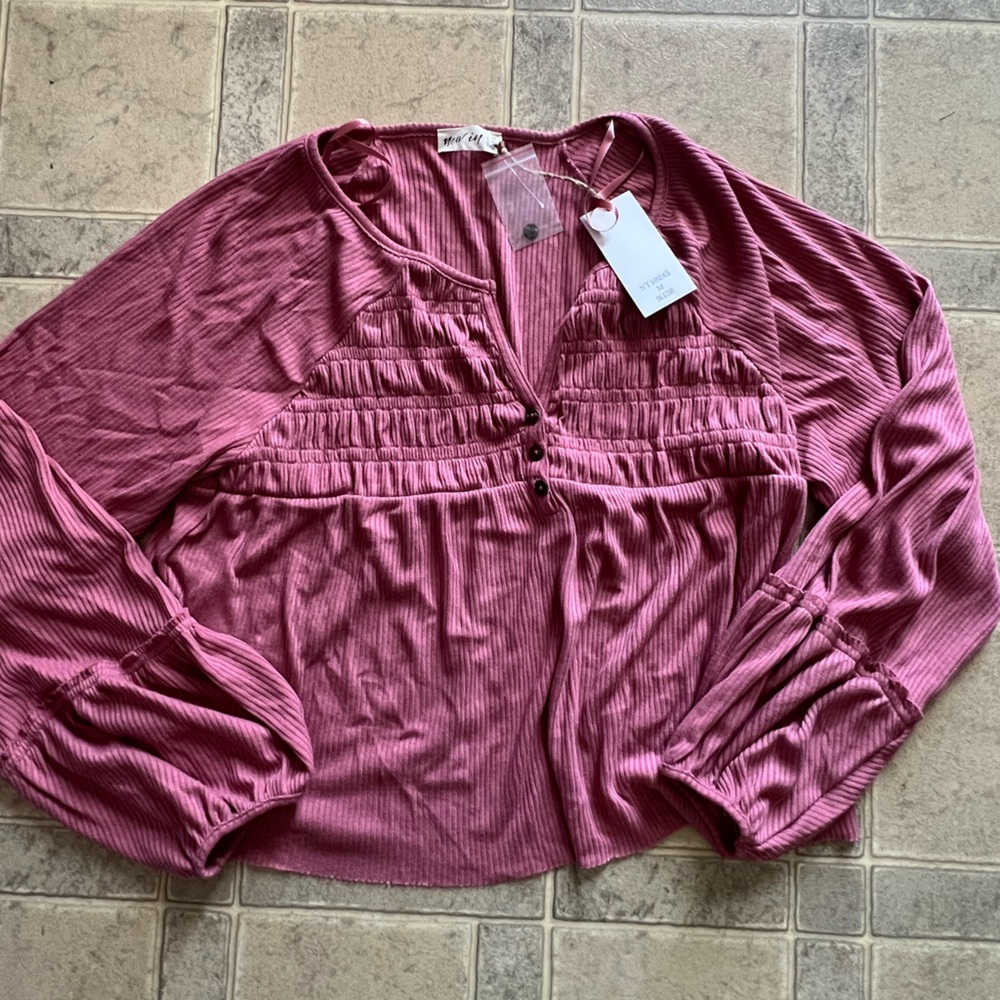 Blush pink blouse top